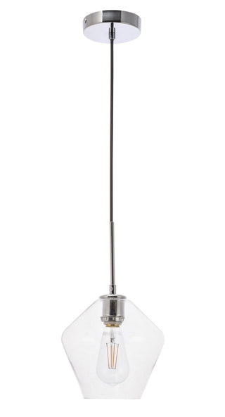 Gene 1 light Chrome and Clear glass pendant