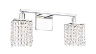 Phineas 2 light Chrome and Clear Crystals wall sconce