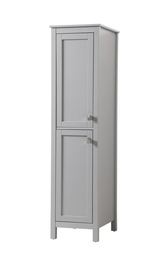 16 Inch Wide Bathroom Linen Storage Freestanding Cabinet In Grey