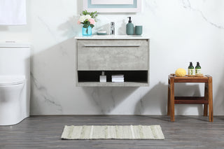 30 inch Single bathroom vanity in concrete grey