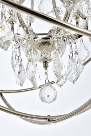 Geneva 6 light polished nickel Chandelier Clear Royal Cut crystal