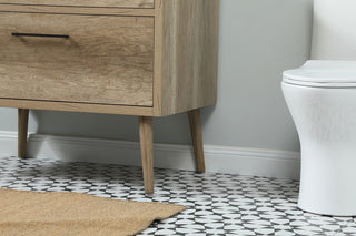 36 inch Single bathroom vanity in natural oak