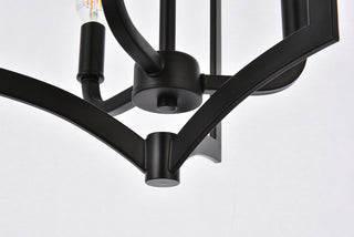 Kiera 3 lights flush mount in black