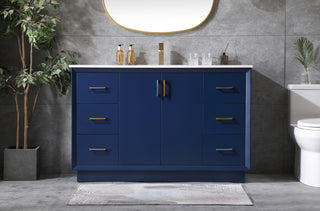 54 Inch SIngle Bathroom Vanity In Blue