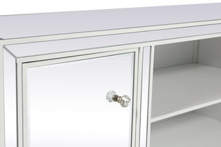 60 in. mirrored TV stand in white