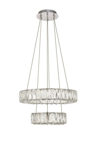 Monroe Integrated LED chip light Chrome Pendant Clear Royal Cut Crystal