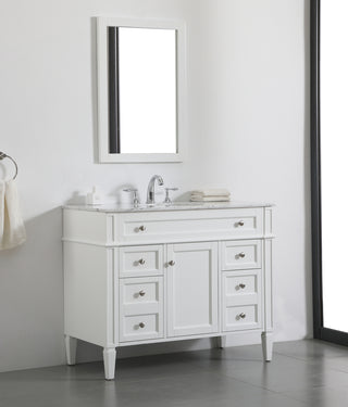 42 inch Single bathroom vanity in white