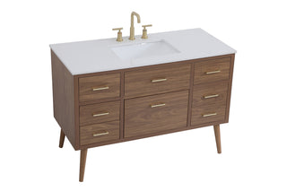 48 inch bathroom vanity in Walnut Brown