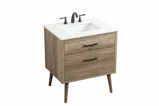 30 inch Single bathroom vanity in natural oak