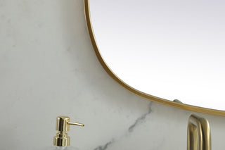 Metal Frame Oval Mirror 24x60 Inch in Brass