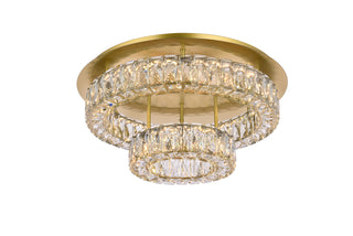 Monroe 22 inch LED double flush mount in gold