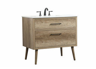 36 inch Single bathroom vanity in natural oak