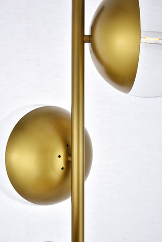 Eclipse 3 Lights Brass Floor Lamp With Clear Glass