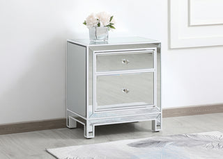 21 inch mirrored end table in white