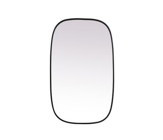 Metal Frame Oval Mirror 24x40 Inch in Black