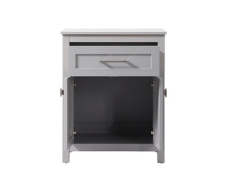 24 Inch Wide Bathroom Storage Freestanding Cabinet In Grey