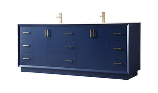 84 Inch Double Bathroom Vanity In Blue