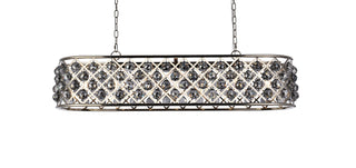 Madison 7 light polished Nickel Chandelier Silver Shade (Grey) Royal Cut Crystal