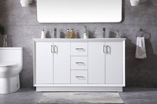 60 Inch Double Bathroom Vanity In White