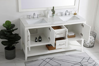 60 inch Double Bathroom Vanity in White