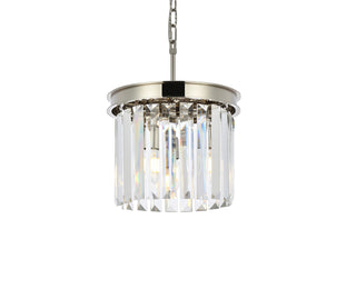 Sydney 3 light polished nickel Pendant Clear Royal Cut Crystal