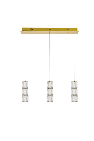 Polaris LED light gold Pendant Clear Royal Cut Crystal