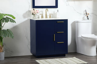 30 inch Single bathroom vanity in blue