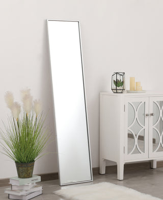 Metal frame rectangle mirror 14 inch in silver