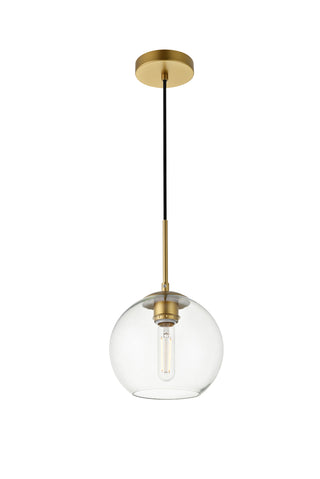 Baxter 1 Light Brass Pendant With Clear Glass