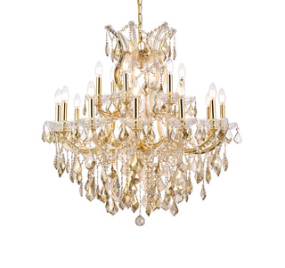 Maria Theresa 19 light Gold Chandelier Golden Teak (Smoky) Royal Cut Crystal