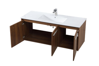 48 inch  Single Bathroom Floating Vanity in Walnut Brown