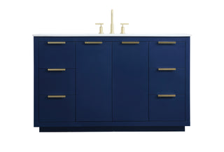 54 Inch SIngle Bathroom Vanity In Blue