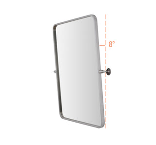 Soft corner pivot mirror 24x32 inch in silver