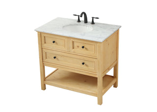 36 inch Single bathroom vanity in natural wood