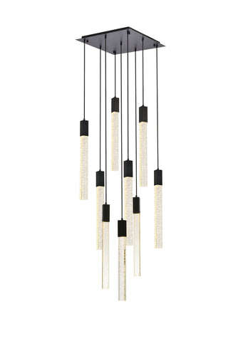 Weston 9 lights pendant in black