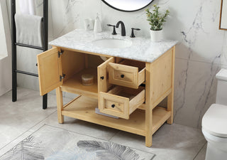 42 inch Single bathroom vanity in natural wood