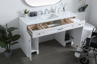 54 Inch ADA Compliant Bathroom Vanity In White