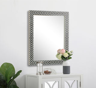 Rectangular mirror 36x30 inch in chevron