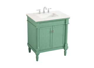 30 inch Single bathroom vanity in vintage mint