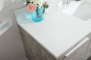 48 inch Single bathroom vanity in concrete grey with backsplash