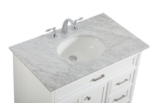 36 In. Single Bathroom Vanity Set In White