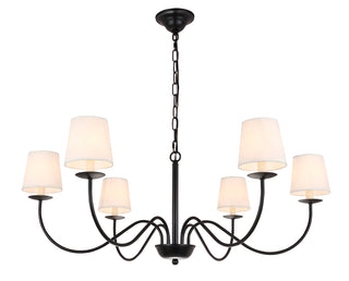 Eclipse 6 light Black and White shade chandelier