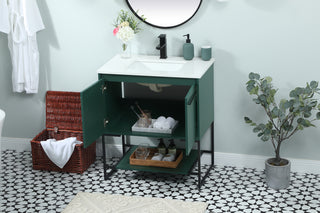 30 inch Single bathroom vanity in green