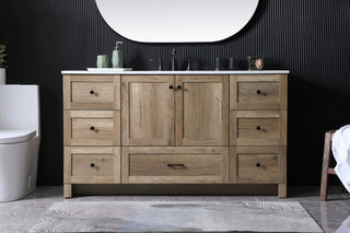 60 Inch SIngle Bathroom Vanity In Natural Oak