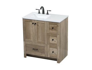 32 inch Single bathroom vanity in natural oak