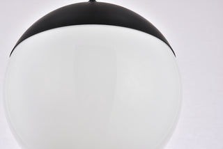 Eclipse 1 Light Black plug in pendant With Frosted White Glass