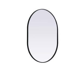 Metal Frame Oval Mirror 30x40 Inch in Black