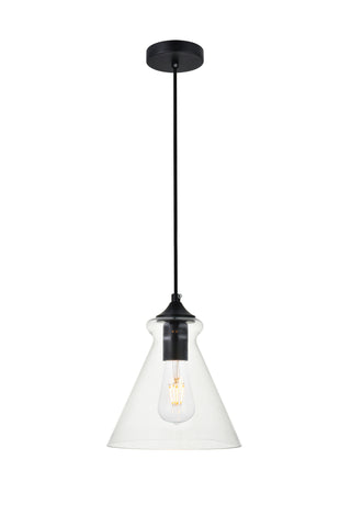 Destry 1 Light Black Pendant With Clear Glass