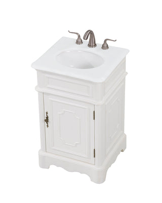 21 inch Single Bathroom vanity in Antique White with ivory white engineered marble