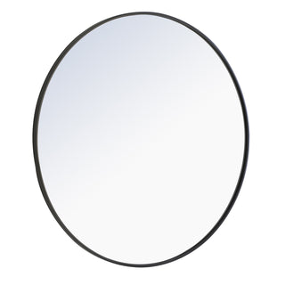 Metal frame Round Mirror 36 inch Black finish